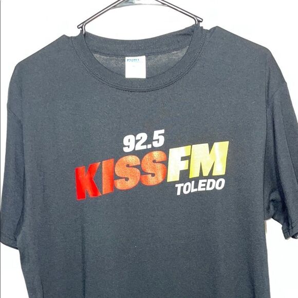 Port and Company Black and Red Short Sleeve Tee - Picture 2 of 7